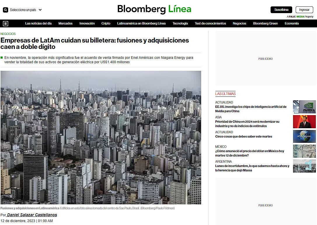 Empresas de LatAm cuidan su billetera: fusiones y adquisiciones caen a doble dgito